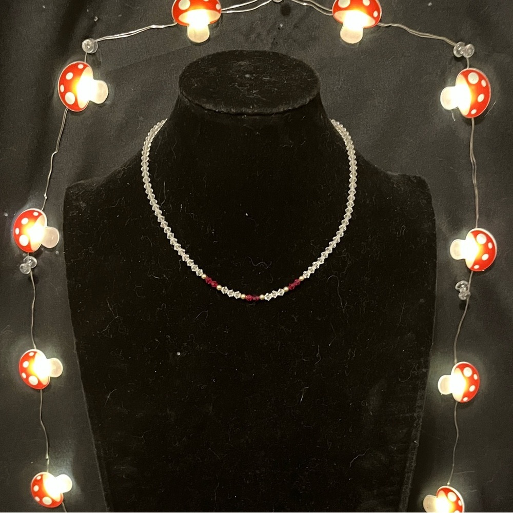 1930’s Glass Crystal Necklace w/ 12K Gold Clasp